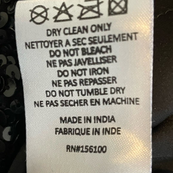 Retrofete dress mini sequin sz large Black long sleeve - Picture 7 of 7